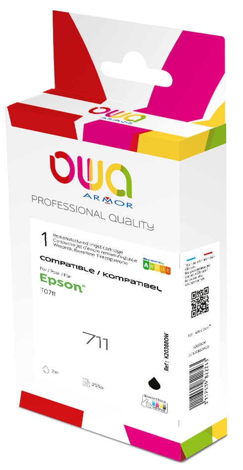 OWA Tinte K20722OW Ersetzt EPSON T2711XL, Schwarz