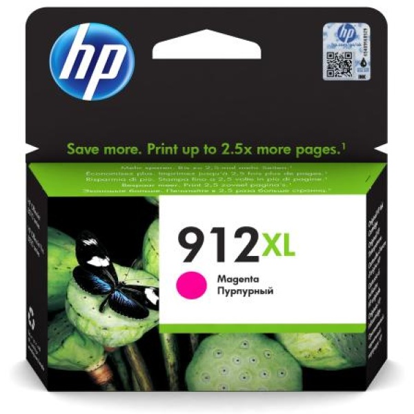 HP 912XL Cartuccia Originale Magenta Alta Capacità per HP OfficeJet Pro Serie 8010, 8020, 8022e