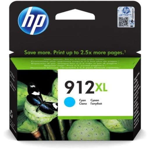 [3YL81AE] HP 912XL Cartuccia Originale Ciano Alta Capacità per Stampanti HP OfficeJet Pro Serie 8010, 8020, 8022e